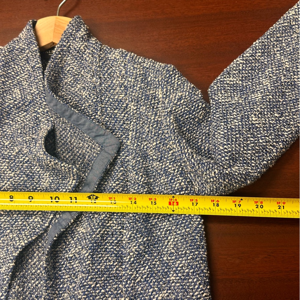 Talbots Blazer Asymmetrical Collar Open No Button Tweed Womens Petite P Acrylic - Picture 6 of 7